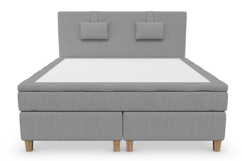 Kontinentalsäng Roma Lyx 180 Ljusgrå/Ekben - 180x200 cm - Möbler - Säng - Kontinentalsäng