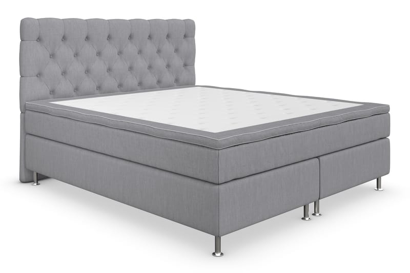 Kontinentalsäng Roma Lyx 180 Ljusgrå/Silver Ben - 180x200 cm - Möbler - Säng - Kontinentalsäng