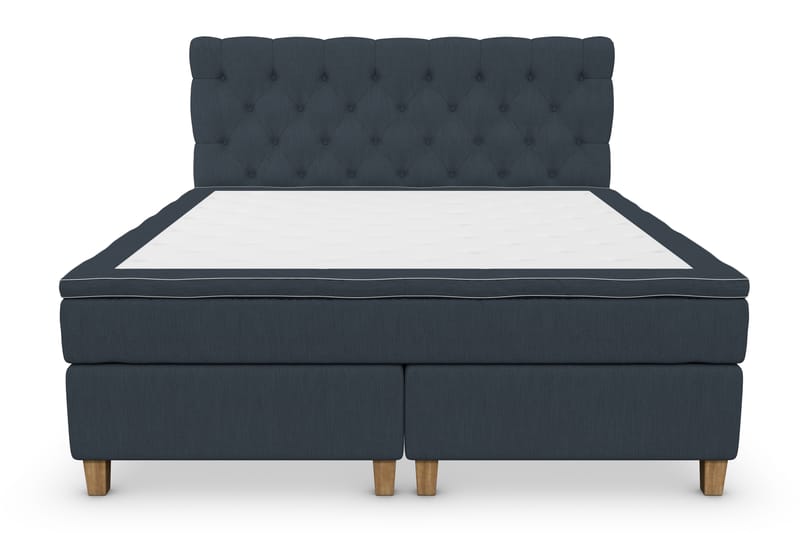 Kontinentalsäng Roma Lyx 180 Mörkblå/Ekben - 180x200 cm - Möbler - Säng - Kontinentalsäng