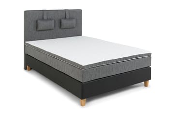 Kontinentalsäng Romance Lyx 120x200 Konstläder/Tyg - Svart|Ljusgrå - Möbler - Säng - Kontinentalsäng