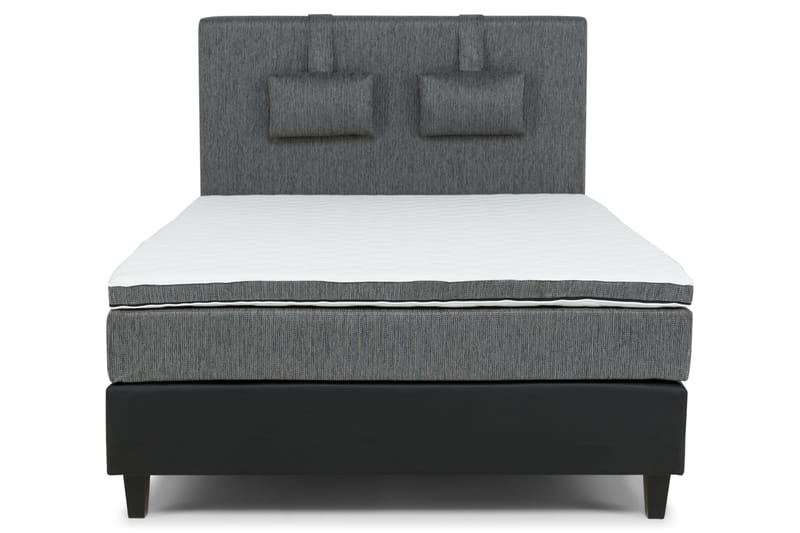 Kontinentalsäng Romance Lyx 120x200 Konstläder/Tyg - Svart|Ljusgrå - Möbler - Säng - Kontinentalsäng