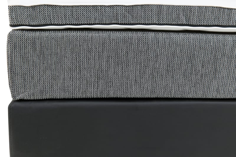 Kontinentalsäng Romance Lyx 120x200 Konstläder/Tyg - Svart|Ljusgrå - Möbler - Säng - Kontinentalsäng