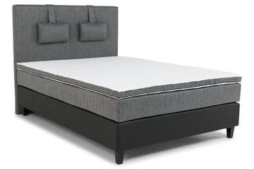 Kontinentalsäng Romance Lyx 120x200 Konstläder/Tyg - Svart|Ljusgrå - Möbler - Säng - Kontinentalsäng