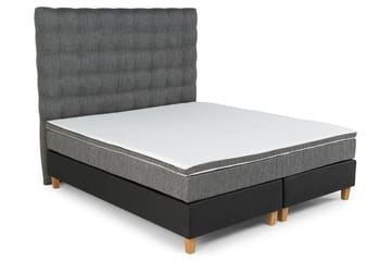 Kontinentalsäng Romance Lyx 180x200 Konstläder/Tyg - Svart|Ljusgrå - Möbler - Säng - Kontinentalsäng