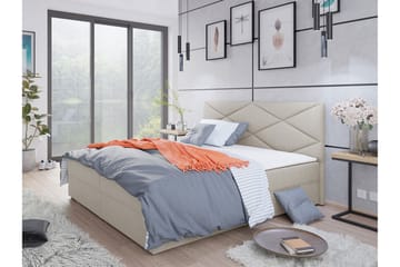 Kontinentalsäng Selmes 160x200 cm med Sänggavel - Beige - Möbler - Säng - Kontinentalsäng