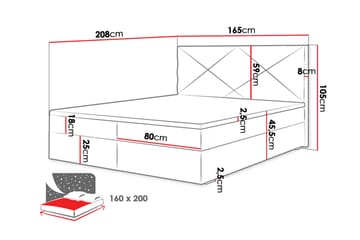 Kontinentalsäng Selmes 160x200 cm med Sänggavel - Beige - Möbler - Säng - Kontinentalsäng
