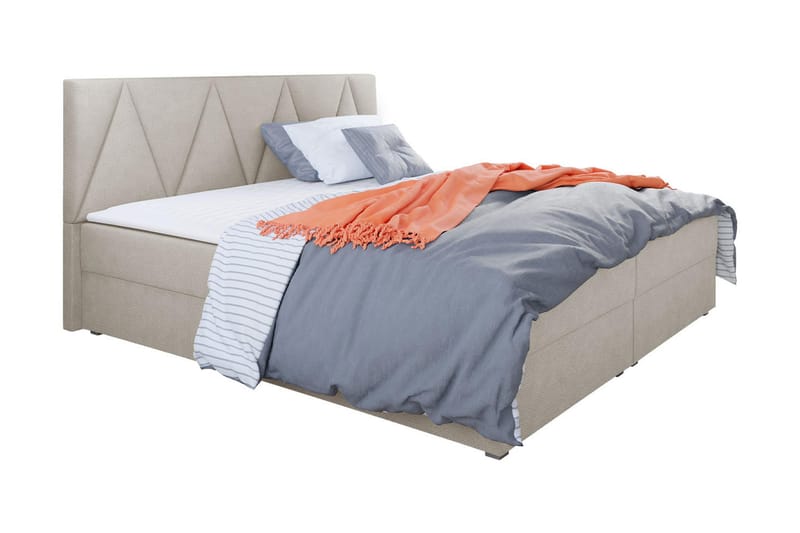 Kontinentalsäng Selmes 160x200 cm med Sänggavel - Beige - Möbler - Säng - Kontinentalsäng