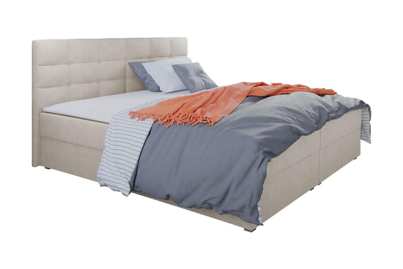 Kontinentalsäng Selmes 180x200 cm med Sänggavel - Beige - Möbler - Säng - Kontinentalsäng