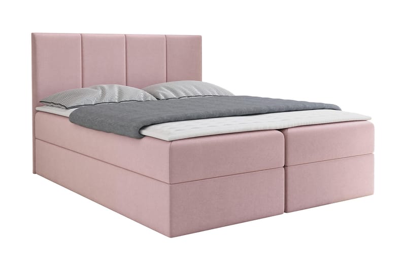 Kontinentalsäng Skudderup 160x200 cm + Bäddmadrass - Rosa - Möbler - Säng - Kontinentalsäng