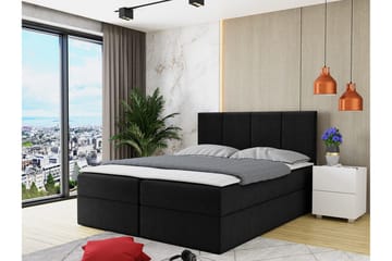 Kontinentalsäng Skudderup 160x200 cm + Bäddmadrass - Svart - Möbler - Säng - Kontinentalsäng