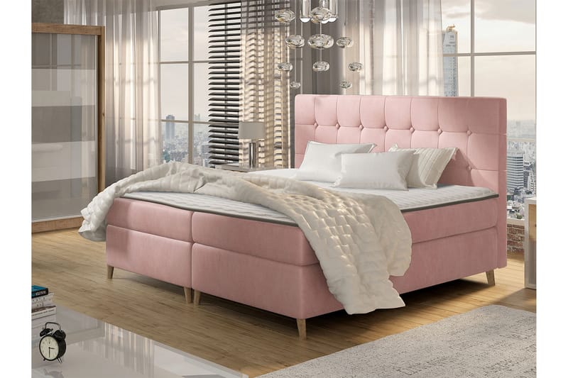 Kontinentalsäng Taiwan 200x200 cm - Rosa - Möbler - Säng - Kontinentalsäng