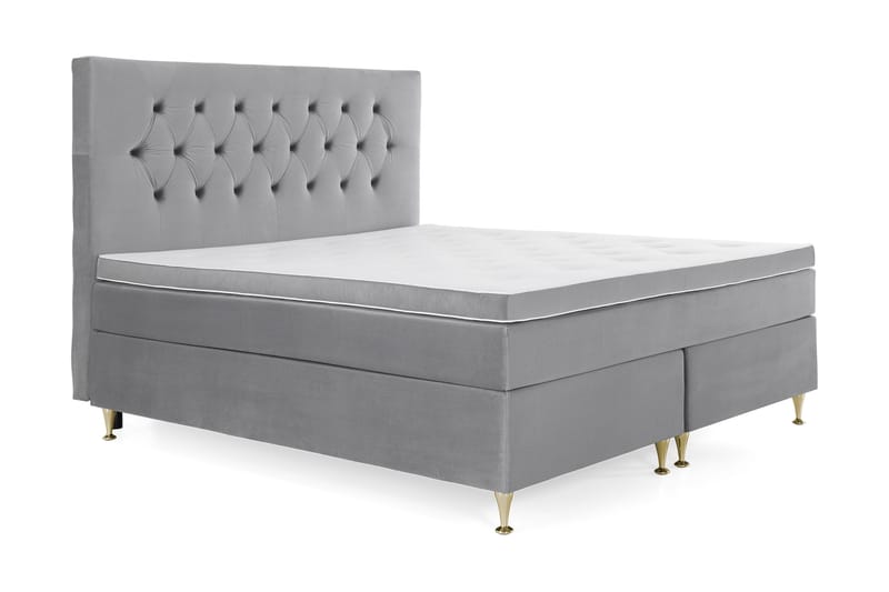 Kontinentalsäng Torsö 160x200 Sammet - Ljusgrå - Möbler - Säng - Kontinentalsäng