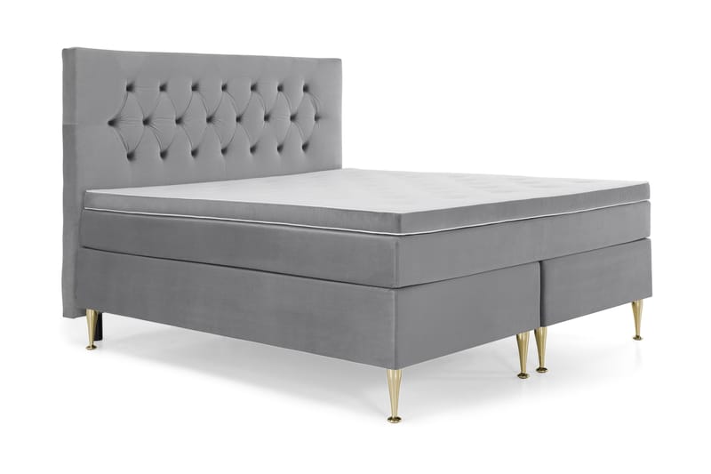 Kontinentalsäng Torsö 160x200 Sammet - Ljusgrå - Möbler - Säng - Kontinentalsäng