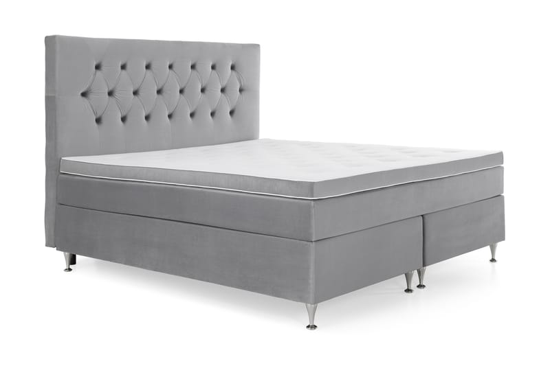 Kontinentalsäng Torsö 160x200 Sammet - Ljusgrå - Möbler - Säng - Kontinentalsäng