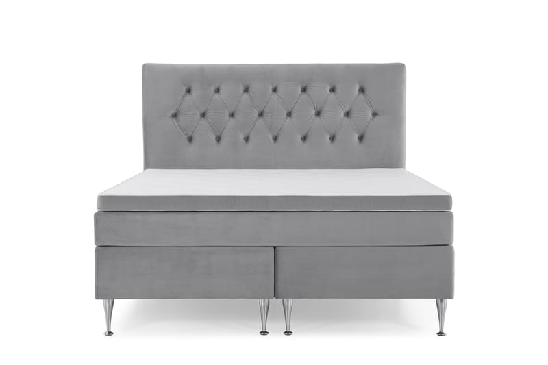 Kontinentalsäng Torsö 160x200 Sammet - Ljusgrå - Möbler - Säng - Kontinentalsäng
