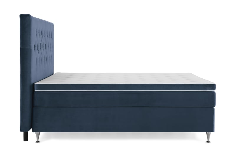Kontinentalsäng Torsö 160x200 Sammet - Mörkblå - Kontinentalsäng - Dubbelsäng - Komplett sängpaket