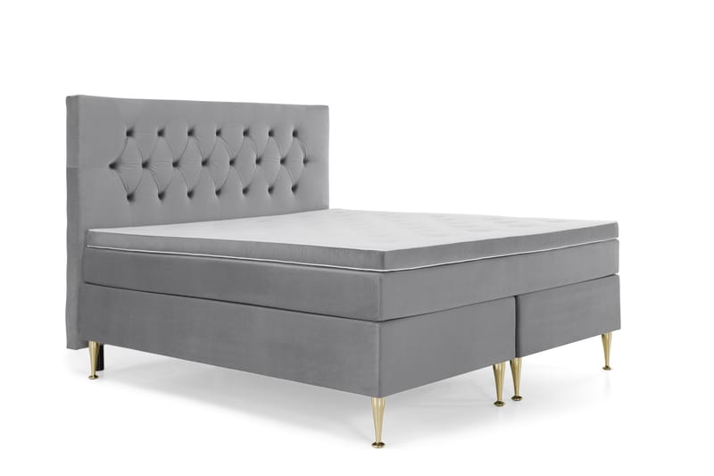 Kontinentalsäng Torsö 180x200 Sammet - Ljusgrå - Möbler - Säng - Kontinentalsäng