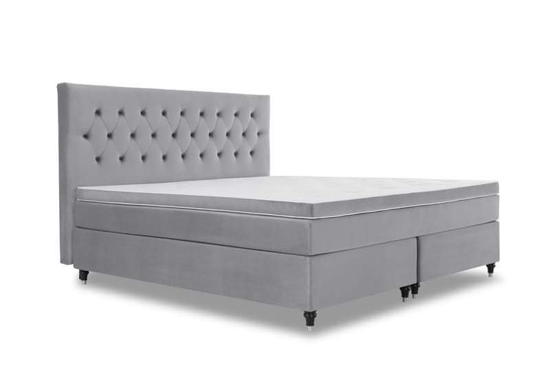 Kontinentalsäng Torsö 210x210 Sammet - Ljusgrå - Möbler - Säng - Kontinentalsäng