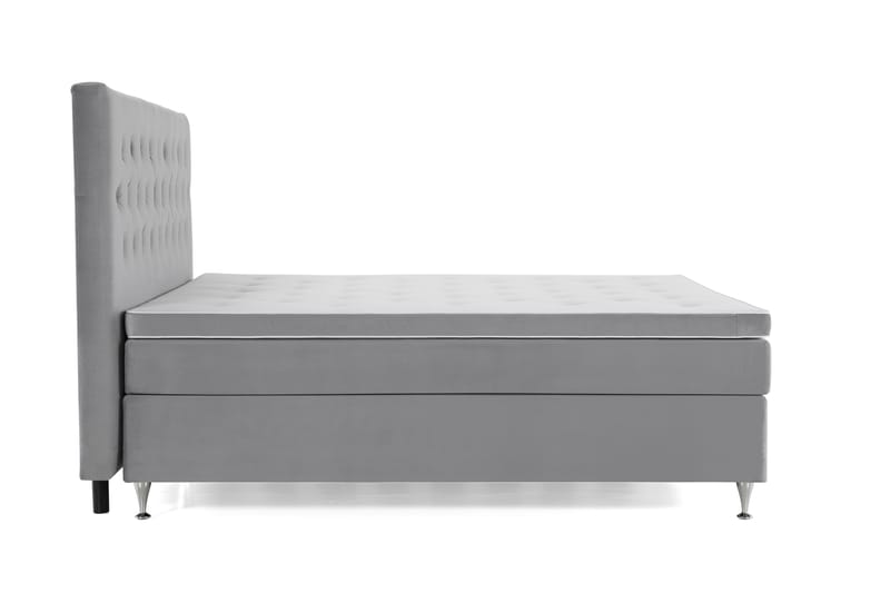 Kontinentalsäng Torsö 210x210 Sammet - Ljusgrå - Möbler - Säng - Kontinentalsäng