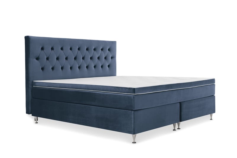 Kontinentalsäng Torsö 210x210 Sammet - Mörkblå - Möbler - Säng - Kontinentalsäng