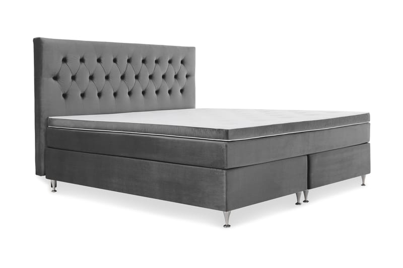 Kontinentalsäng Torsö 210x210 Sammet - Mörkgrå - Möbler - Säng - Kontinentalsäng