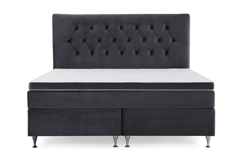 Kontinentalsäng Torsö 210x210 Sammet - Svart - Möbler - Säng - Kontinentalsäng