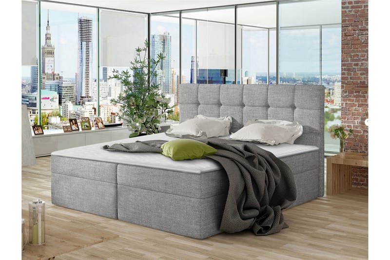 Kontinentalsäng Virek 160x200 cm - Grå - Möbler - Säng - Kontinentalsäng
