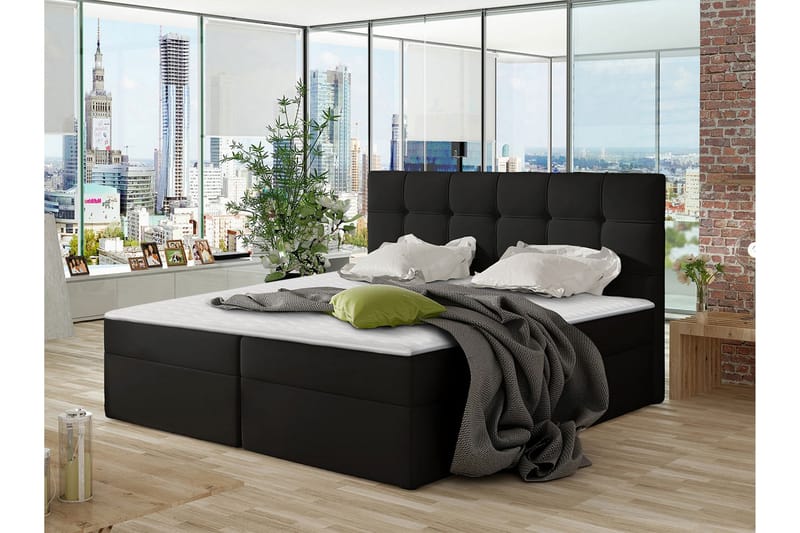 Kontinentalsäng Virek 160x200 cm - Svart - Möbler - Säng - Kontinentalsäng