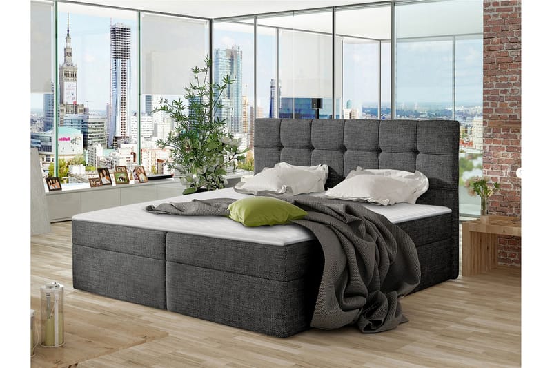 Kontinentalsäng Virek 180x200 cm - Mörkgrå - Möbler - Säng - Kontinentalsäng