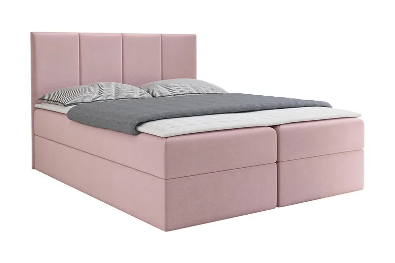 Laggano Kontinentalsäng 160x200 cm + Bäddmadrass - Rosa - Möbler - Säng - Kontinentalsäng