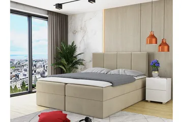 Laggano Kontinentalsäng 160x200 cm + Bäddmadrass - Beige - Möbler - Säng - Kontinentalsäng