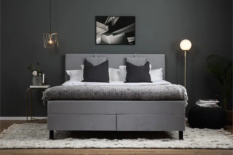 Lucky 150 Kontinentalsäng Grå - Mellangrå - Möbler - Säng - Kontinentalsäng