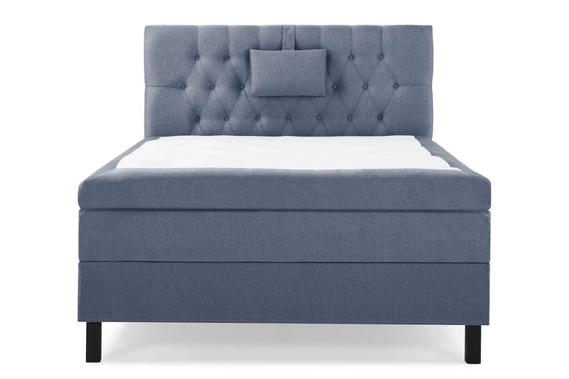 Lucky Komplett Sängpaket 120x200 Latex Diamant Sänggavel, Nackkudde Liten Mörkblå