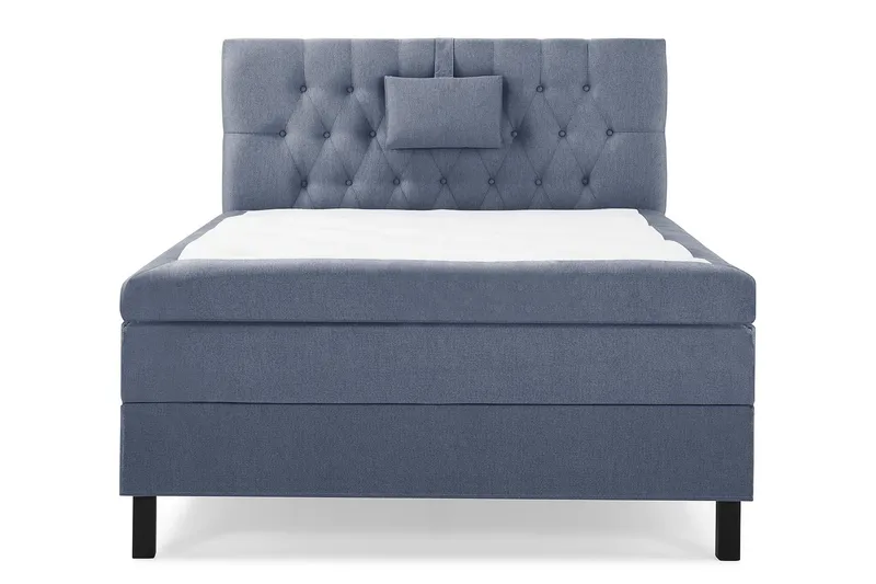 Lucky Komplett Sängpaket 120x200 Latex Diamant Sänggavel, Nackkudde Liten Mörkblå