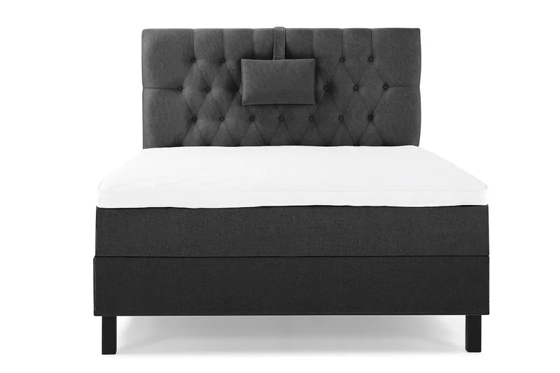 Lucky Komplett Sängpaket 120x200 Skum Diamant, Nackkudde Liten Svart/Grå