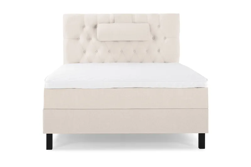 Lucky Komplett Sängpaket 120x200 Skum Diamant Sänggavel, Nackkudde Stor Beige