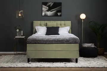 Lucky Komplett Sängpaket 120x200 Skum Diamant Sänggavel - Nackkudde Stor Grön - Möbler - Säng - Enkelsäng