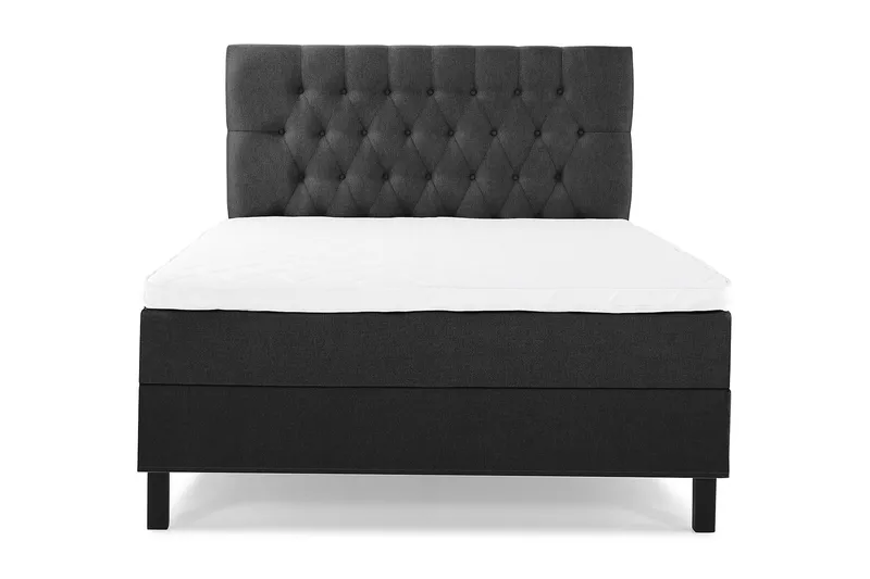 Lucky Komplett Sängpaket 120x200 Skum Diamant Sänggavel - Svart/Grå - Möbler - Säng - Enkelsäng