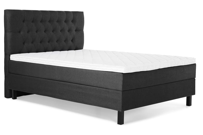 Lucky Komplett Sängpaket 120x200 Skum Diamant Sänggavel - Svart/Grå - Möbler - Säng - Enkelsäng