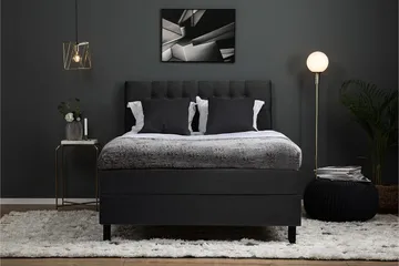 Lucky Komplett Sängpaket 120x200 Skum Diamant Sänggavel - Svart/Grå - Möbler - Säng - Enkelsäng