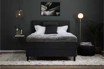 Lucky Komplett Sängpaket 120x200 Skum Slät - Nackkudde Liten Svart/Grå - Möbler - Säng - Enkelsäng