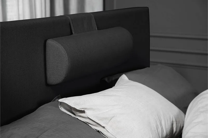 Lucky Komplett Sängpaket 120x200 Skum Slät Sänggavel  Nac - Nackkudde Stor Svart/Grå - Möbler - Säng - Enkelsäng