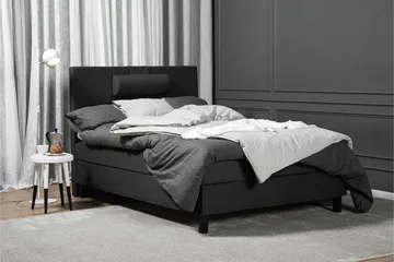 Lucky Komplett Sängpaket 120x200 Skum Slät Sänggavel  Nac - Nackkudde Stor Svart/Grå - Möbler - Säng - Enkelsäng