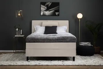 Lucky Komplett Sängpaket 120x200 Skum Slät Sänggavel - Nackkudde Stor Beige - Möbler - Säng - Enkelsäng