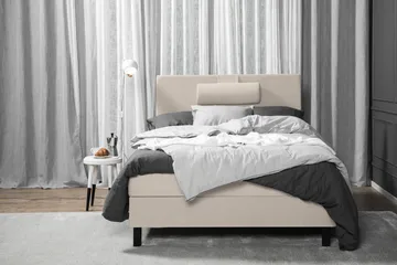 Lucky Komplett Sängpaket 120x200 Skum Slät Sänggavel - Nackkudde Stor Beige - Möbler - Säng - Enkelsäng