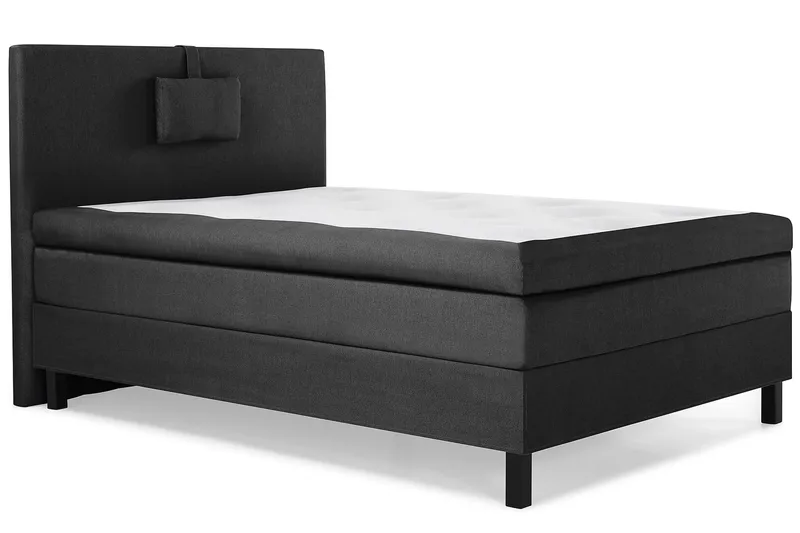 Lucky Komplett Sängpaket 120x200 Polyeter Slät - Nackkudde Liten Svart/Grå - Möbler - Säng - Enkelsäng