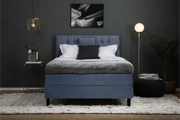 Lucky Komplett Sängpaket 120x200 Polyeter Diamant Sänggavel - Nackkudde Liten Mörkblå - Möbler - Säng - Enkelsäng