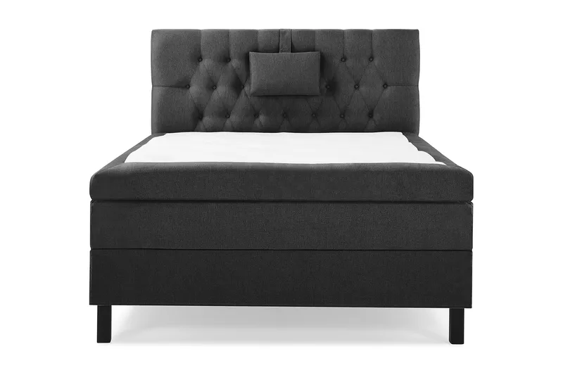 Lucky Komplett Sängpaket 120x200 Polyeter Diamant Sänggavel - Nackkudde Liten Svart/Grå - Möbler - Säng - Enkelsäng