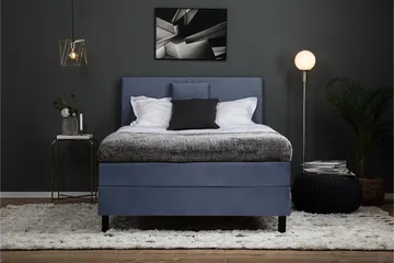 Lucky Komplett Sängpaket 120x200 Polyeter Slät Sänggavel - Nackkudde Liten Mörkblå - Möbler - Säng - Enkelsäng