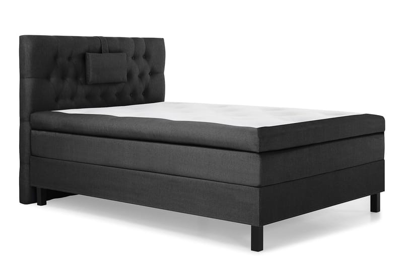 Lucky Komplett Sängpaket 120x200 Polyeter Diamant Sänggavel - Nackkudde Liten Svart/Grå - Möbler - Säng - Enkelsäng